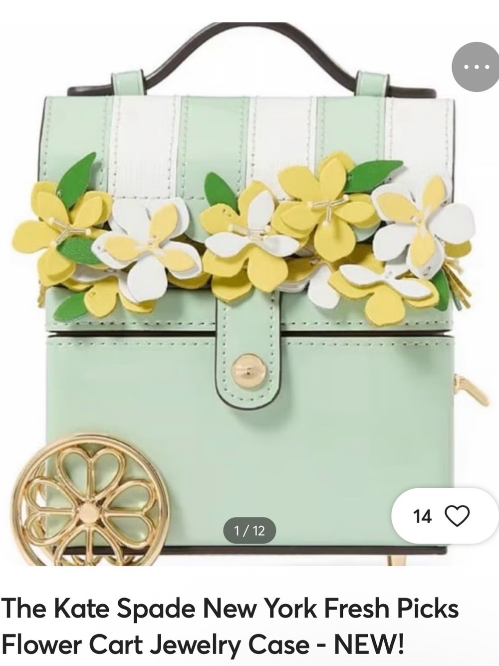 kate spade Fresh Pick Flower Cart Jewelry Case - NWOT